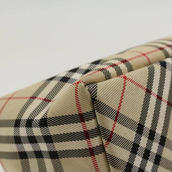 Burberrys Nova Check Blue Label Hand Bag Nylon Beige Auth bs6659 - Picture 16 of 16